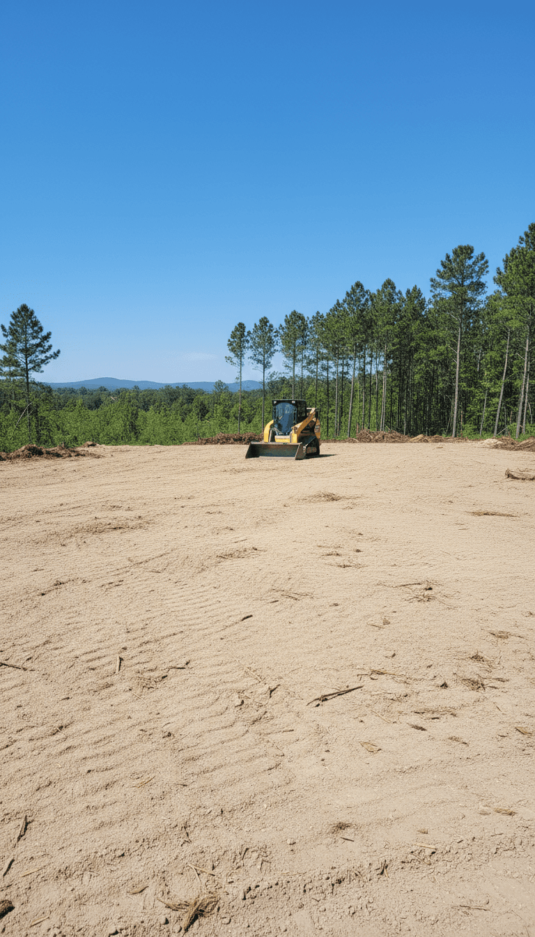 Cleared property lot ready for development