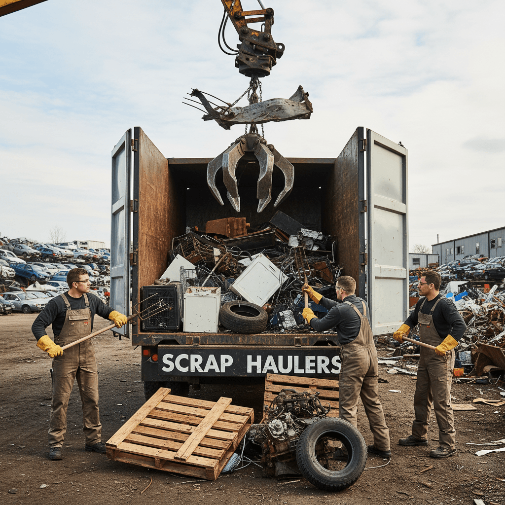 Cleanout crew loading trailer