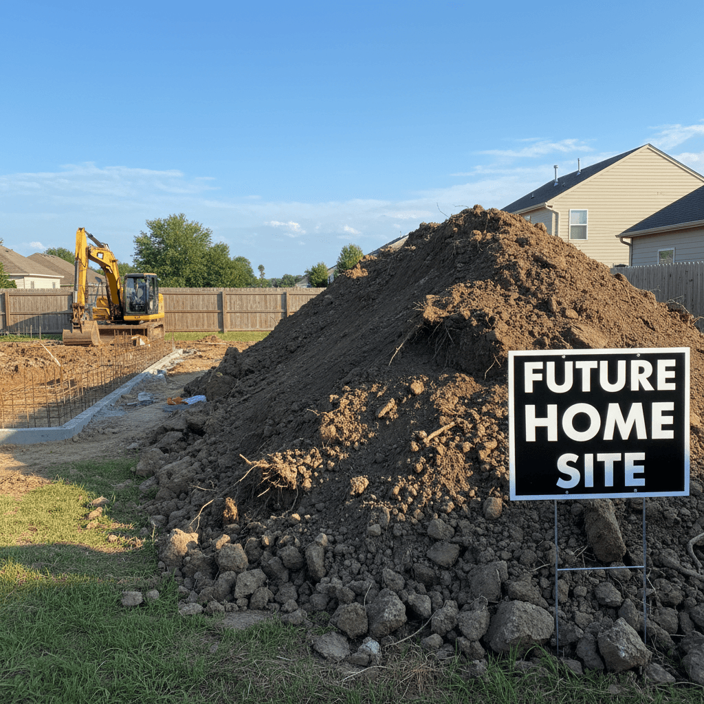 Dirt pile ready for hauling