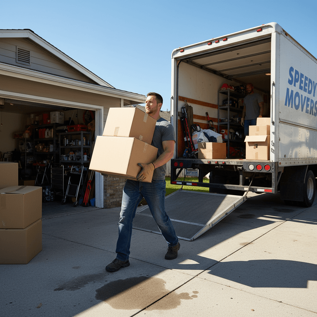 Hauling boxes from a cluttered garage