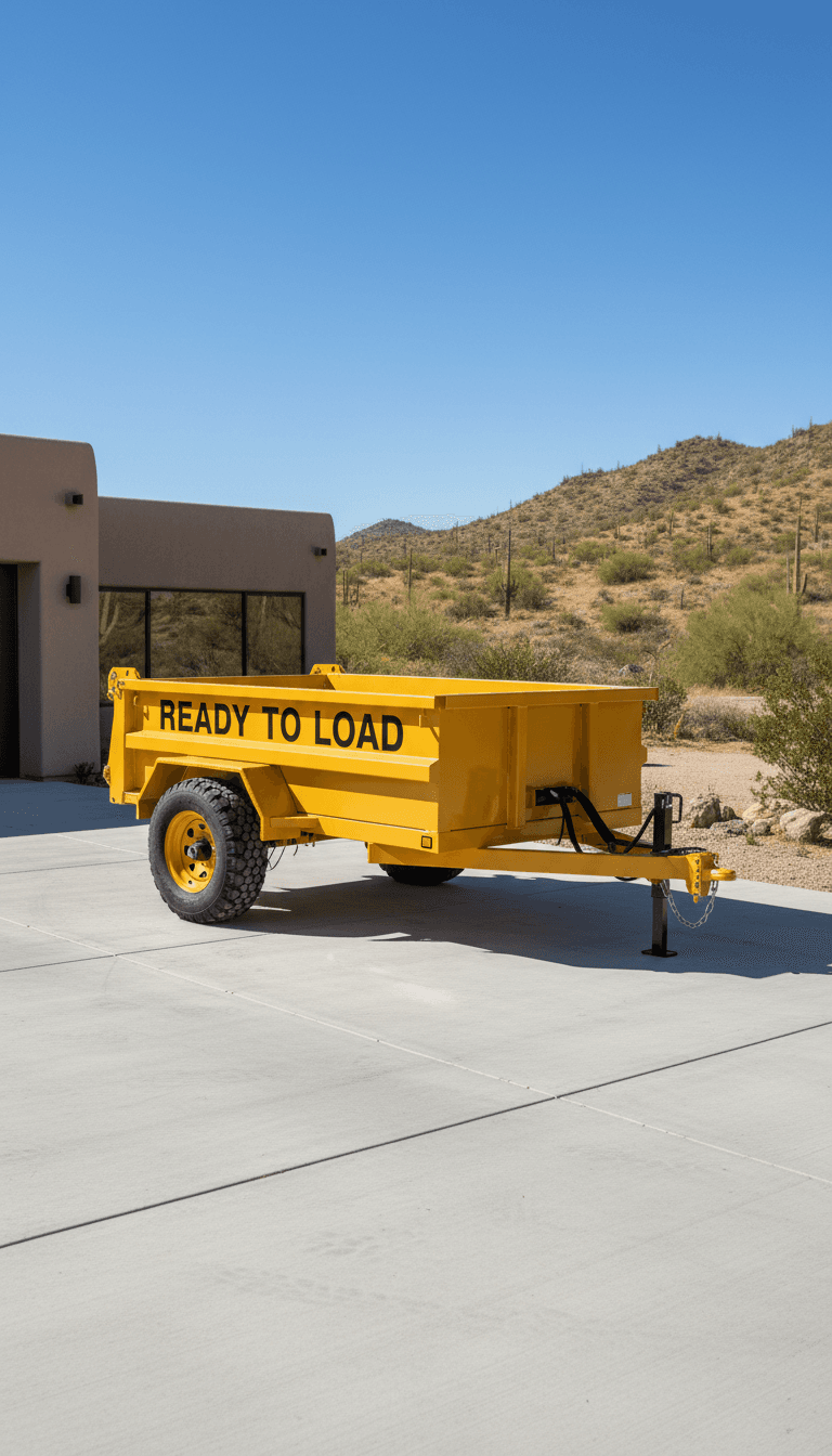 Empty dump trailer ready for a haul