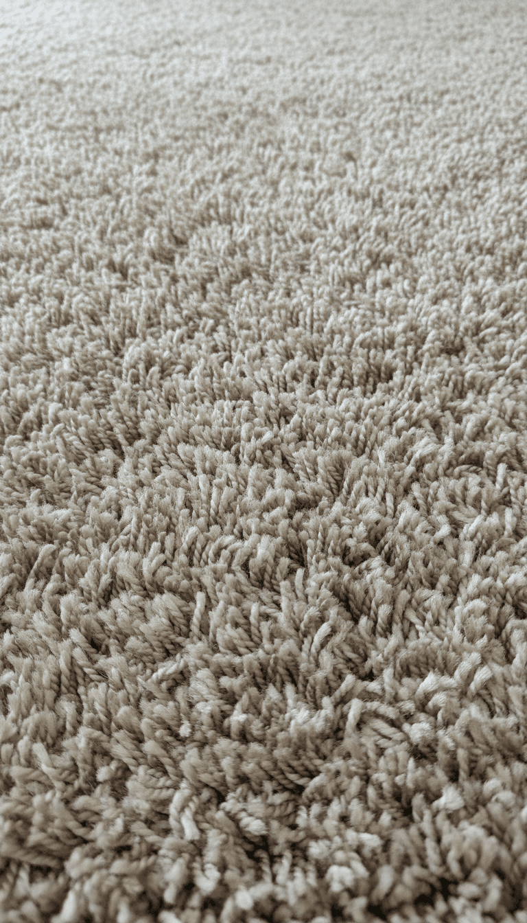 Close-up of fresh, fluffy carpet fibers after cleaning