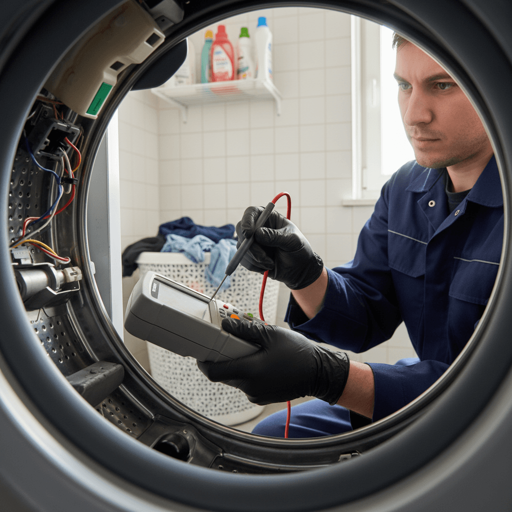 Old washing machine and television set out for junk removal pickup