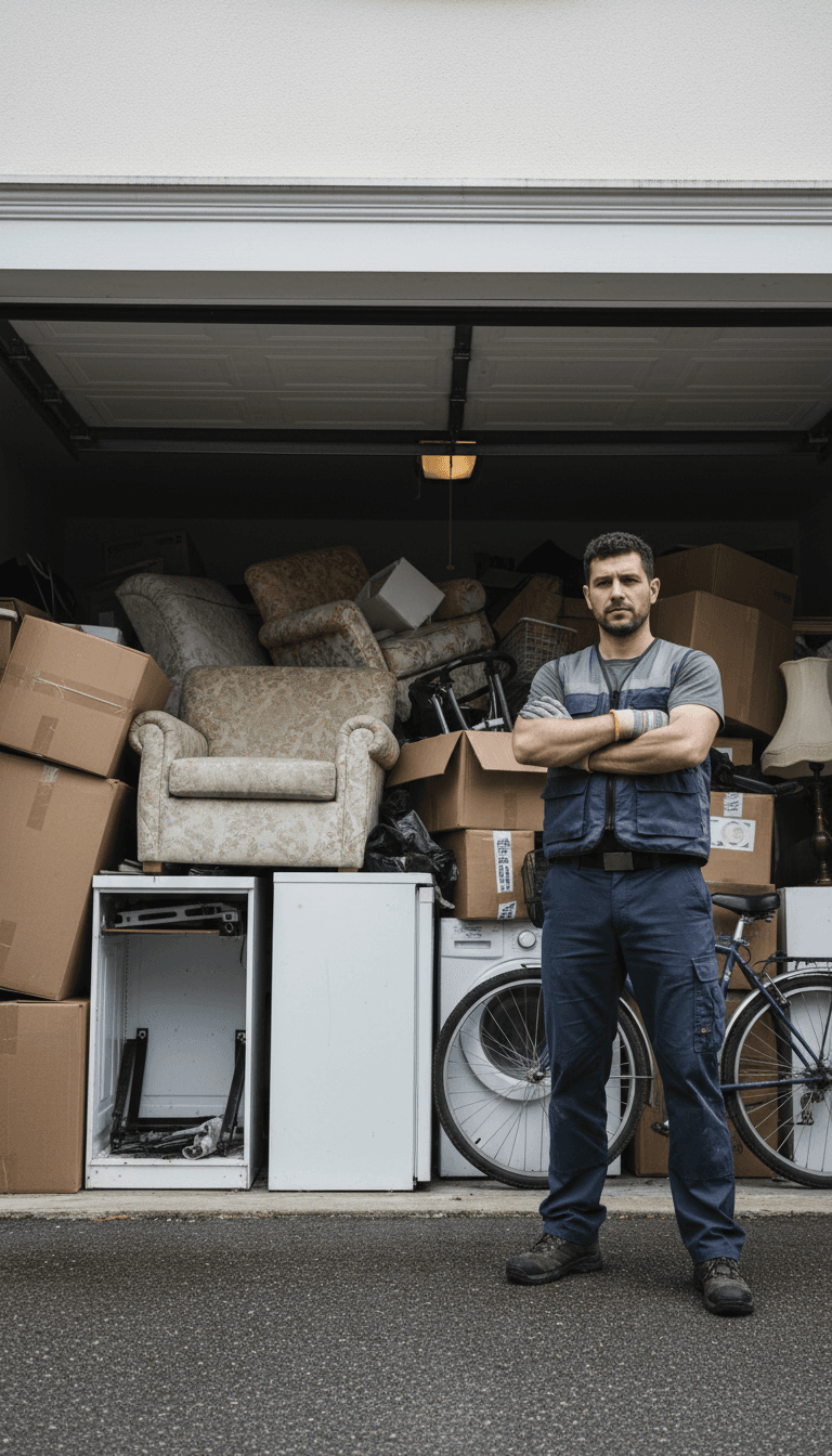 Empty garage after a junk removal haul